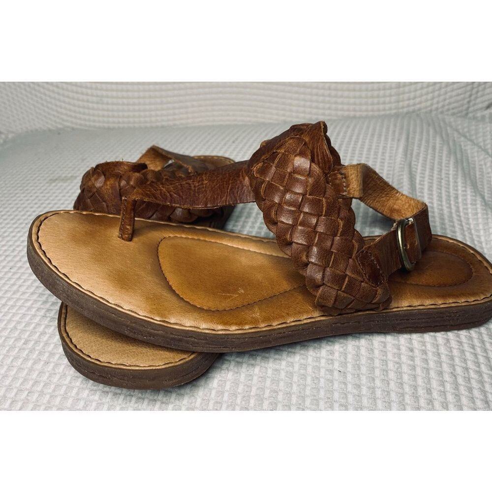 Born brown leather sling back sandals size 8M